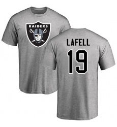 NFL Nike Oakland Raiders #19 Brandon LaFell Ash Name & Number Logo T-Shirt