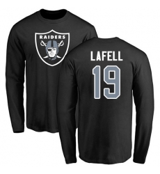 NFL Nike Oakland Raiders #19 Brandon LaFell Black Name & Number Logo Long Sleeve T-Shirt