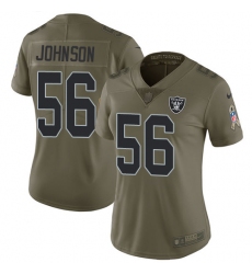 Women's Nike Oakland Raiders #56 Derrick Johnson Limited Olive 2017 Salute to Service NFL Jersey