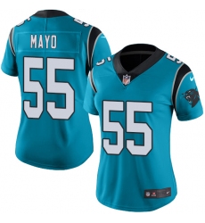 Women's Nike Carolina Panthers #55 David Mayo Limited Blue Rush Vapor Untouchable NFL Jersey