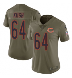 Women's Nike Chicago Bears #64 Eric Kush Limited Olive 2017 Salute to Service NFL Jersey