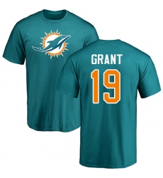 NFL Nike Miami Dolphins #19 Jakeem Grant Aqua Green Name & Number Logo T-Shirt