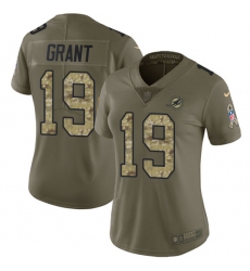 Women's Nike Miami Dolphins #19 Jakeem Grant Limited Olive Camo 2017 Salute to Service NFL Jersey