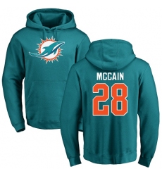 NFL Nike Miami Dolphins #28 Bobby McCain Aqua Green Name & Number Logo Pullover Hoodie