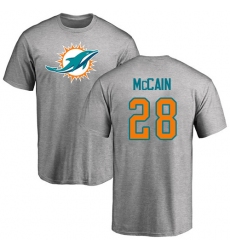 NFL Nike Miami Dolphins #28 Bobby McCain Ash Name & Number Logo T-Shirt