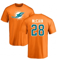 NFL Nike Miami Dolphins #28 Bobby McCain Orange Name & Number Logo T-Shirt