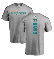 NFL Nike Miami Dolphins #77 Jesse Davis Ash Backer T-Shirt