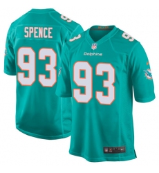 Men's Nike Miami Dolphins #93 Akeem Spence Game Aqua Green Team Color NFL Jersey