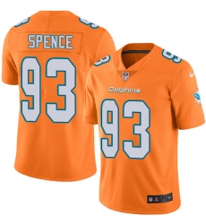 Men's Nike Miami Dolphins #93 Akeem Spence Limited Orange Rush Vapor Untouchable NFL Jersey