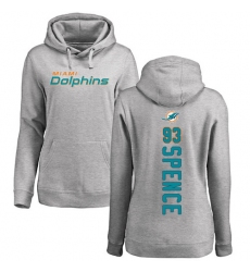 NFL Women's Nike Miami Dolphins #93 Akeem Spence Ash Backer Pullover Hoodie