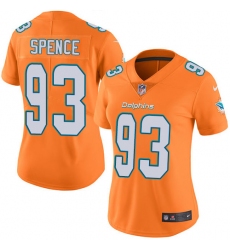 Women's Nike Miami Dolphins #93 Akeem Spence Limited Orange Rush Vapor Untouchable NFL Jersey