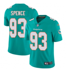 Youth Nike Miami Dolphins #93 Akeem Spence Aqua Green Team Color Vapor Untouchable Limited Player NFL Jersey