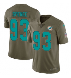 Youth Nike Miami Dolphins #93 Akeem Spence Limited Olive 2017 Salute to Service NFL Jersey