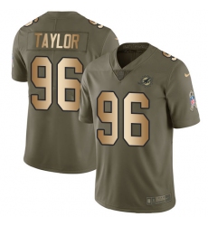 Youth Nike Miami Dolphins #96 Vincent Taylor Limited Olive Gold 2017 Salute to Service NFL Jersey