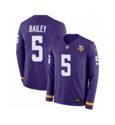 Men's Nike Minnesota Vikings #5 Dan Bailey Limited Purple Therma Long Sleeve NFL Jersey
