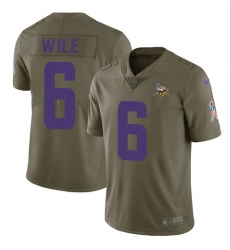 Men's Nike Minnesota Vikings #6 Matt Wile Limited Olive 2017 Salute to Service NFL Jersey