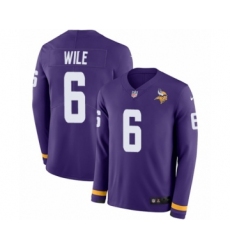 Youth Nike Minnesota Vikings #6 Matt Wile Limited Purple Therma Long Sleeve NFL Jersey
