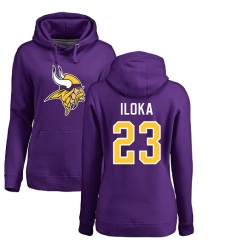 NFL Women's Nike Minnesota Vikings #23 George Iloka Purple Name & Number Logo Pullover Hoodie
