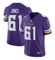 Men's Nike Minnesota Vikings #61 Brett Jones Purple Team Color Vapor Untouchable Limited Player NFL Jersey