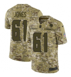 Youth Nike Minnesota Vikings #61 Brett Jones Limited Camo 2018 Salute to Service NFL Jersey