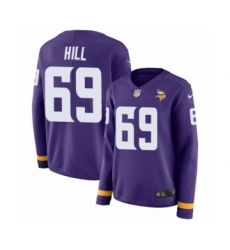 Women's Nike Minnesota Vikings #69 Rashod Hill Limited Purple Therma Long Sleeve NFL Jersey