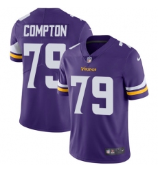 Men's Nike Minnesota Vikings #79 Tom Compton Purple Team Color Vapor Untouchable Limited Player NFL Jersey