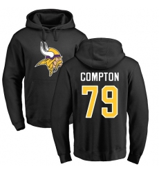 NFL Nike Minnesota Vikings #79 Tom Compton Black Name & Number Logo Pullover Hoodie