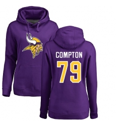 NFL Women's Nike Minnesota Vikings #79 Tom Compton Purple Name & Number Logo Pullover Hoodie
