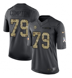 Youth Nike Minnesota Vikings #79 Tom Compton Limited Black 2016 Salute to Service NFL Jersey
