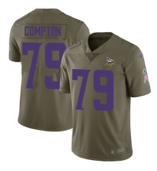 Youth Nike Minnesota Vikings #79 Tom Compton Limited Olive 2017 Salute to Service NFL Jersey
