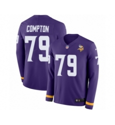 Youth Nike Minnesota Vikings #79 Tom Compton Limited Purple Therma Long Sleeve NFL Jersey