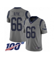Youth Los Angeles Rams #66 Austin Blythe Limited Gray Inverted Legend 100th Season Football Jersey