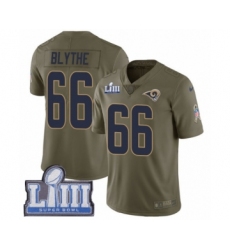 Youth Nike Los Angeles Rams #66 Austin Blythe Limited Olive 2017 Salute to Service Super Bowl LIII Bound NFL Jersey