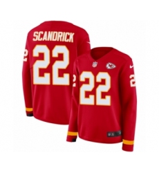 Women's Nike Kansas City Chiefs #22 Orlando Scandrick Limited Red Therma Long Sleeve NFL Jersey