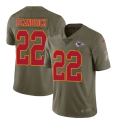 Youth Nike Kansas City Chiefs #22 Orlando Scandrick Limited Olive 2017 Salute to Service NFL Jersey