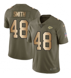 Men's Nike Kansas City Chiefs #48 Terrance Smith Limited Olive Gold 2017 Salute to Service NFL Jersey