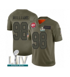 Men's Kansas City Chiefs #98 Xavier Williams Limited Olive 2019 Salute to Service Super Bowl LIV Bound Football Jersey