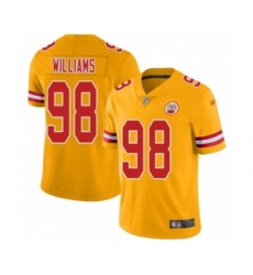 Women's Kansas City Chiefs #98 Xavier Williams Limited Gold Inverted Legend Football Jersey