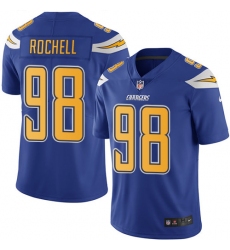 Men's Nike Los Angeles Chargers #98 Isaac Rochell Elite Electric Blue Rush Vapor Untouchable NFL Jersey