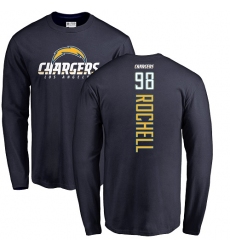 NFL Nike Los Angeles Chargers #98 Isaac Rochell Navy Blue Backer Long Sleeve T-Shirt