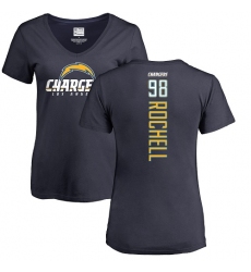 NFL Women's Nike Los Angeles Chargers #98 Isaac Rochell Navy Blue Backer T-Shirt