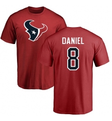 NFL Nike Houston Texans #8 Trevor Daniel Red Name & Number Logo T-Shirt