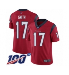 Men's Houston Texans #17 Vyncint Smith Red Alternate Vapor Untouchable Limited Player 100th Season Football Jersey