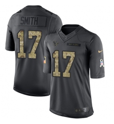 Men's Nike Houston Texans #17 Vyncint Smith Limited Black 2016 Salute to Service NFL Jersey