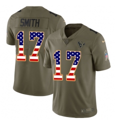 Men's Nike Houston Texans #17 Vyncint Smith Limited Olive USA Flag 2017 Salute to Service NFL Jersey