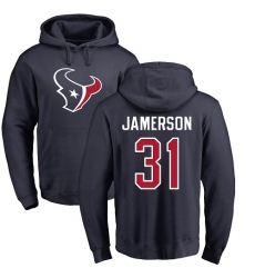 NFL Nike Houston Texans #31 Natrell Jamerson Navy Blue Name & Number Logo Pullover Hoodie