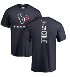 NFL Nike Houston Texans #51 Dylan Cole Navy Blue Backer T-Shirt
