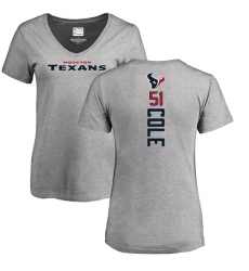 NFL Women's Nike Houston Texans #51 Dylan Cole Ash Backer T-Shirt