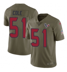 Youth Nike Houston Texans #51 Dylan Cole Limited Olive 2017 Salute to Service NFL Jersey