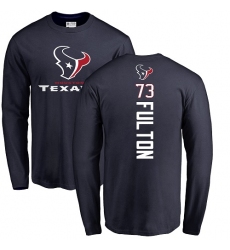 NFL Nike Houston Texans #73 Zach Fulton Navy Blue Backer Long Sleeve T-Shirt